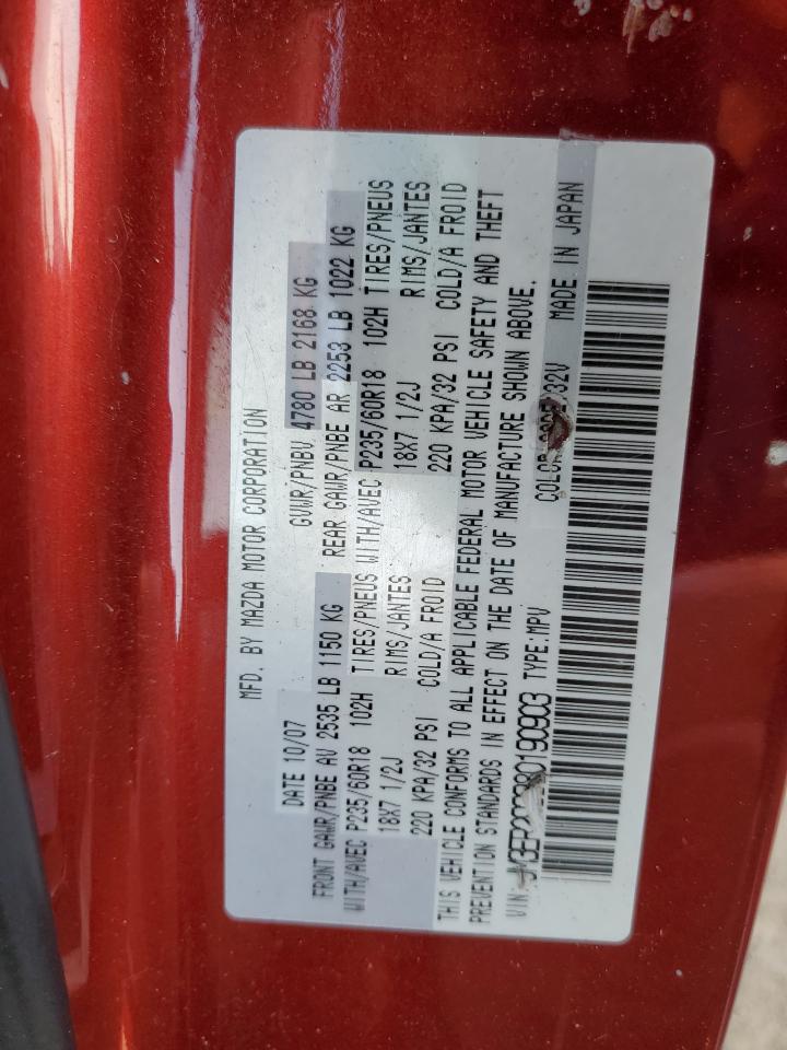 2008 Mazda CX-7 VIN JM3ER293380190903 Copart auction photo, front end / side damage thumbnail 16