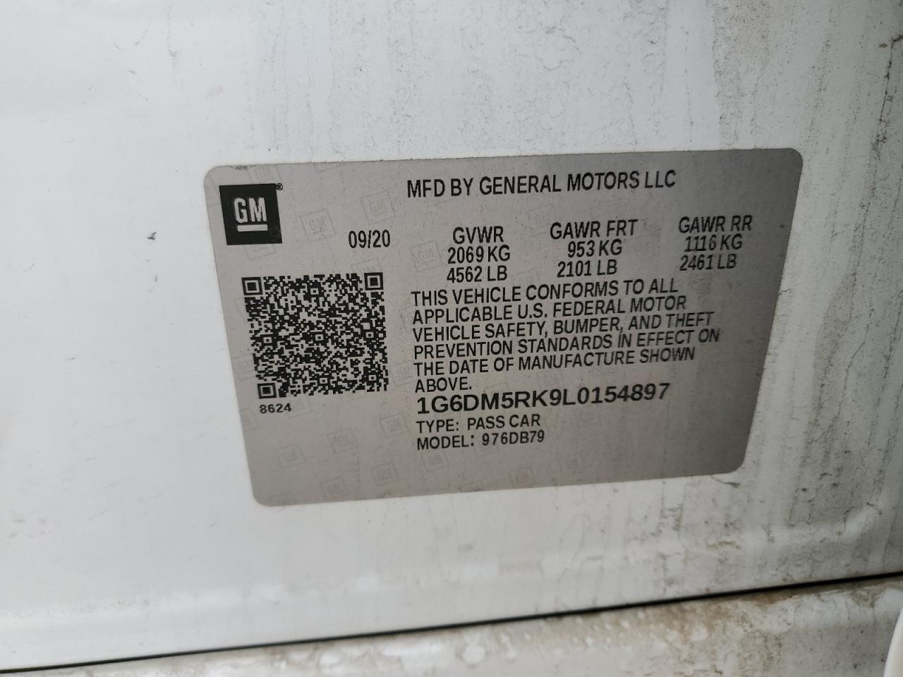 2020 Cadillac CT5 VIN 1G6DM5RK9L0154897 Copart auction photo, front end / side damage thumbnail 13