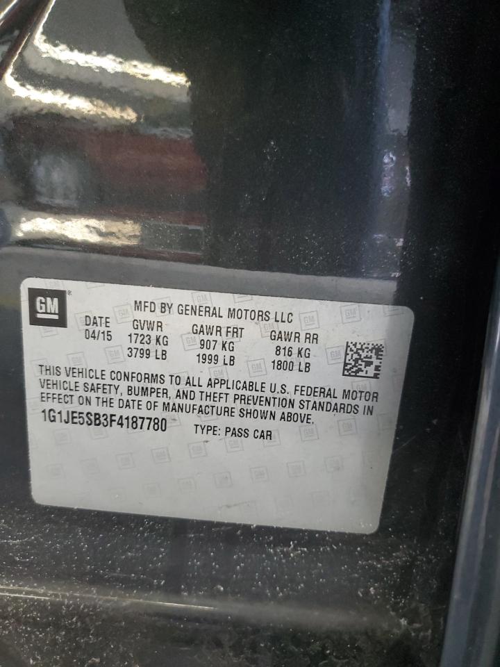 2015 Chevrolet Sonic VIN 1G1JE5SB3F4187780 Copart auction photo, front end damage thumbnail 14