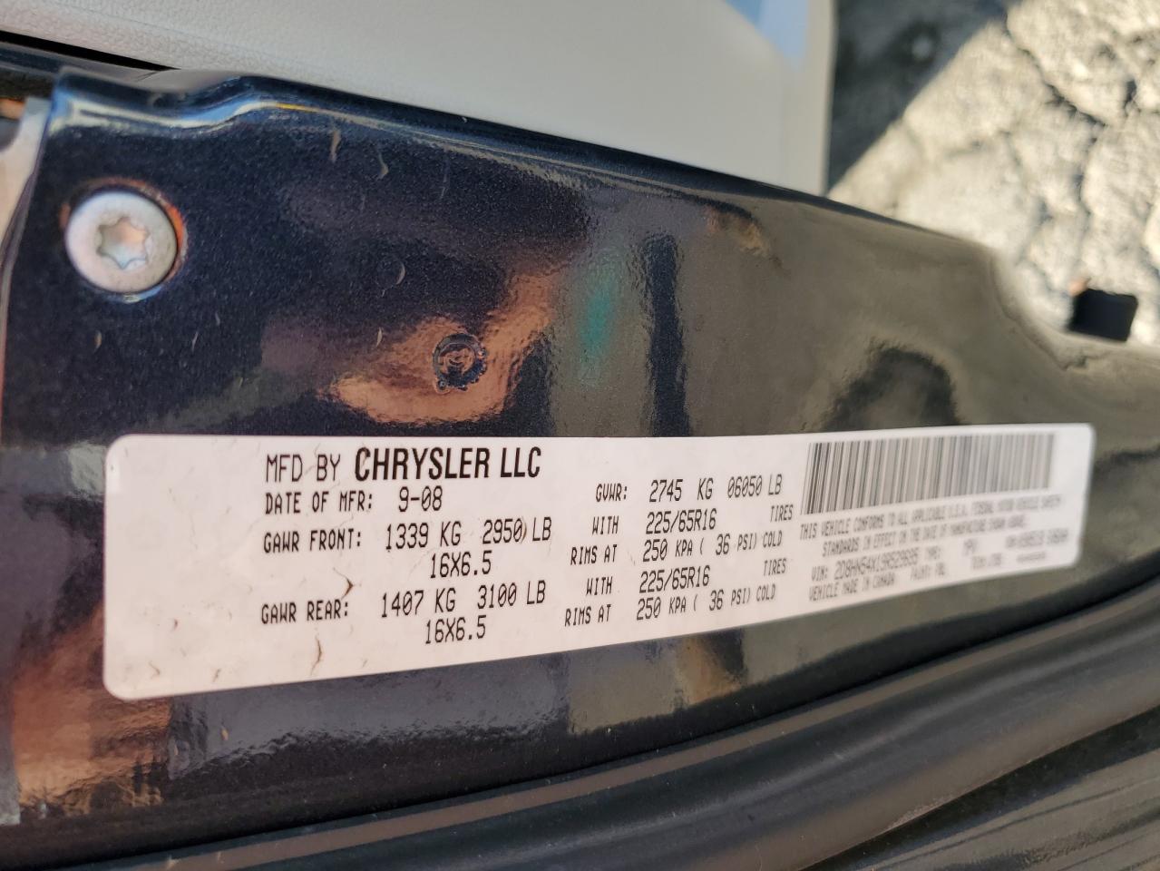 2009 Dodge Caravan VIN 2D8HN54X19R529695 Copart auction photo, front end damage thumbnail 13