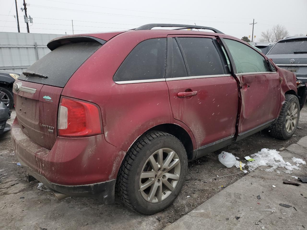 2014 Ford Edge VIN 2FMDK4KC9EBA68860 Copart auction photo, front end / side damage thumbnail 3