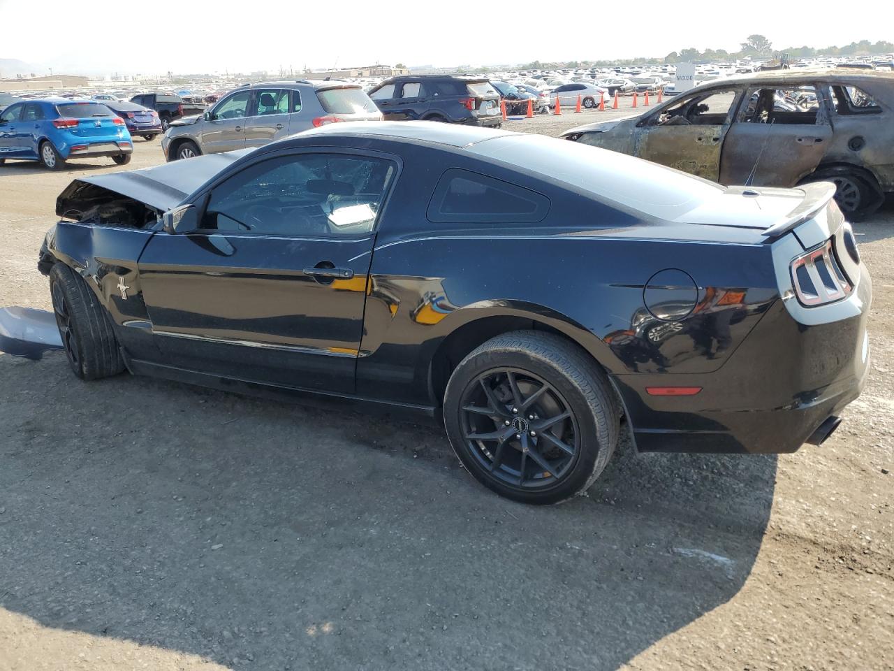 2014 Ford Mustang VIN 1ZVBP8AM9E5256214 Copart auction photo, front end / side damage thumbnail 2