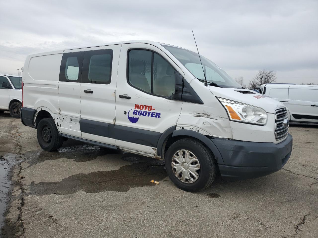 2015 Ford Transit VIN 1FTNR1ZM1FKB20300 Copart auction photo, side / rear end damage thumbnail 4