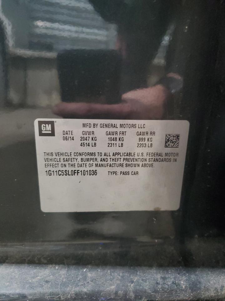 2015 Chevrolet Malibu VIN 1G11C5SL0FF101036 Copart auction photo, side / rear end damage thumbnail 13