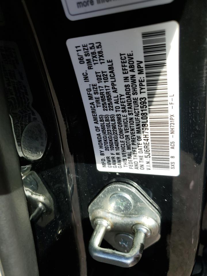 2011 Honda CR-V VIN 5J6RE4H79BL081593 Copart auction photo, front end damage thumbnail 14