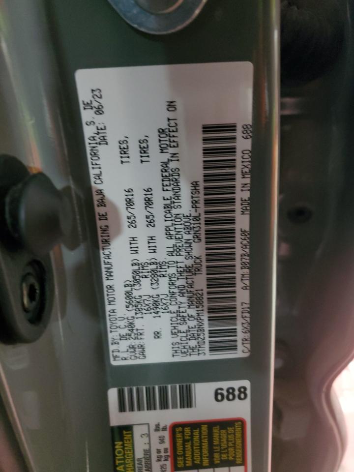 2023 Toyota Tacoma VIN 3TMDZ5BNXPM158821 Copart auction photo, front end damage thumbnail 13