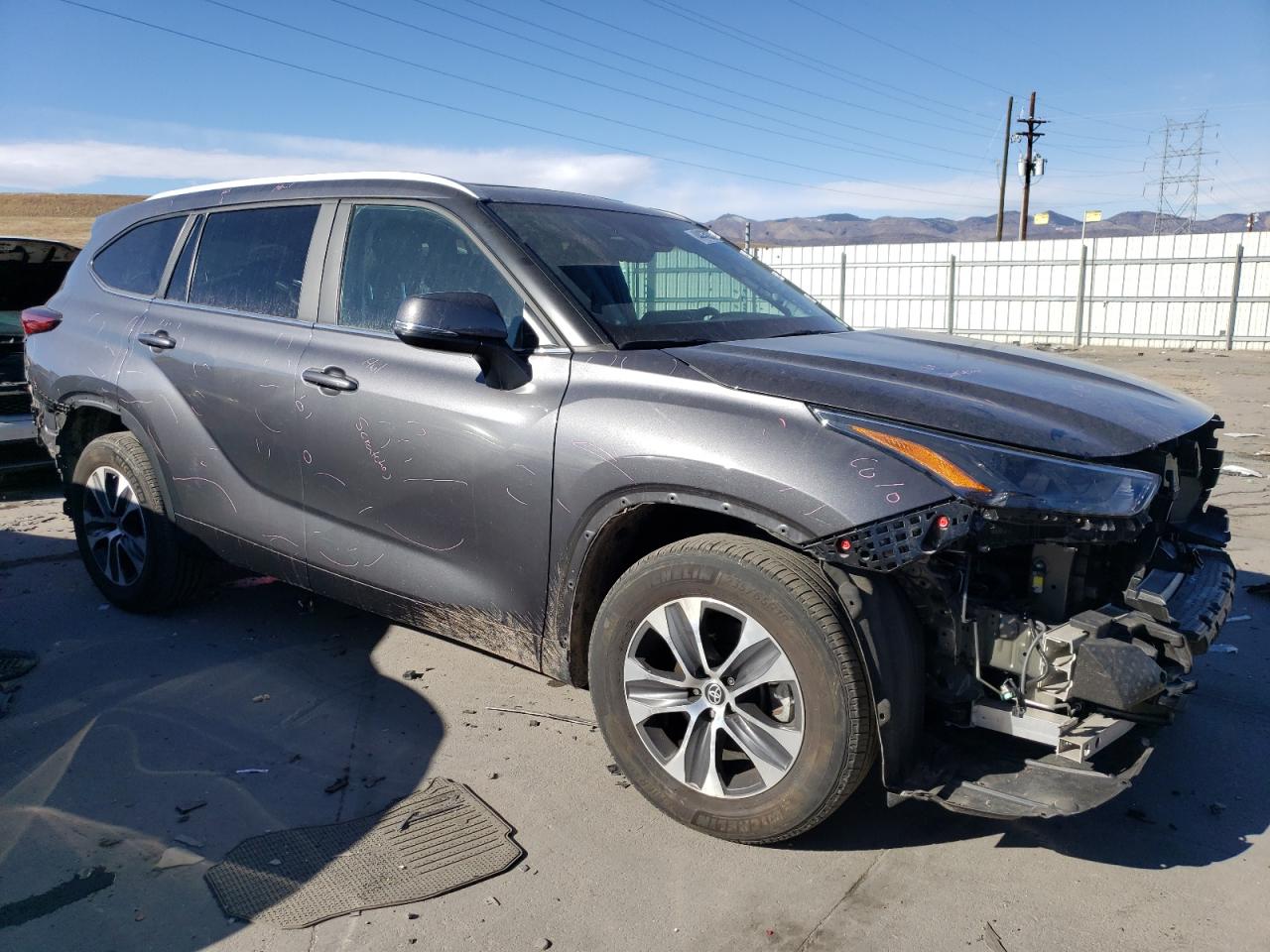 2023 Toyota Highlander VIN 5TDKDRBH5PS005383 Copart auction photo, front end / hail damage thumbnail 4
