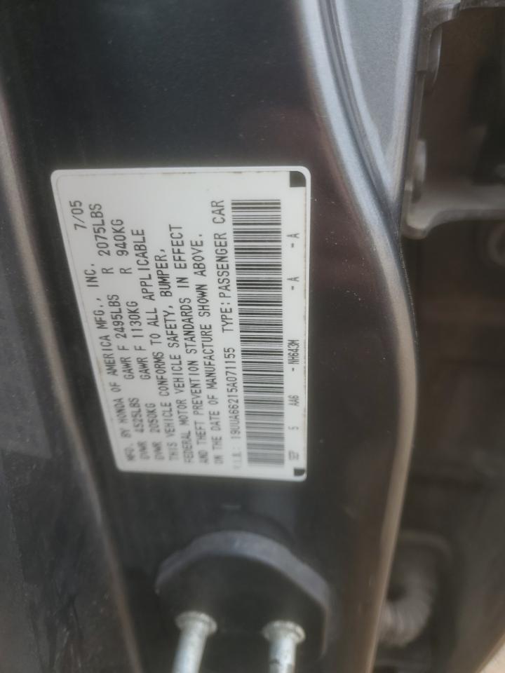 2005 Acura TL VIN 19UUA66215A071155 Copart auction photo, all over / undercarriage damage thumbnail 13
