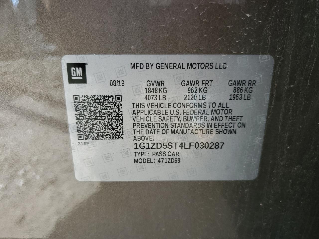 2020 Chevrolet Malibu VIN 1G1ZD5ST4LF030287 Copart auction photo, front end damage thumbnail 13