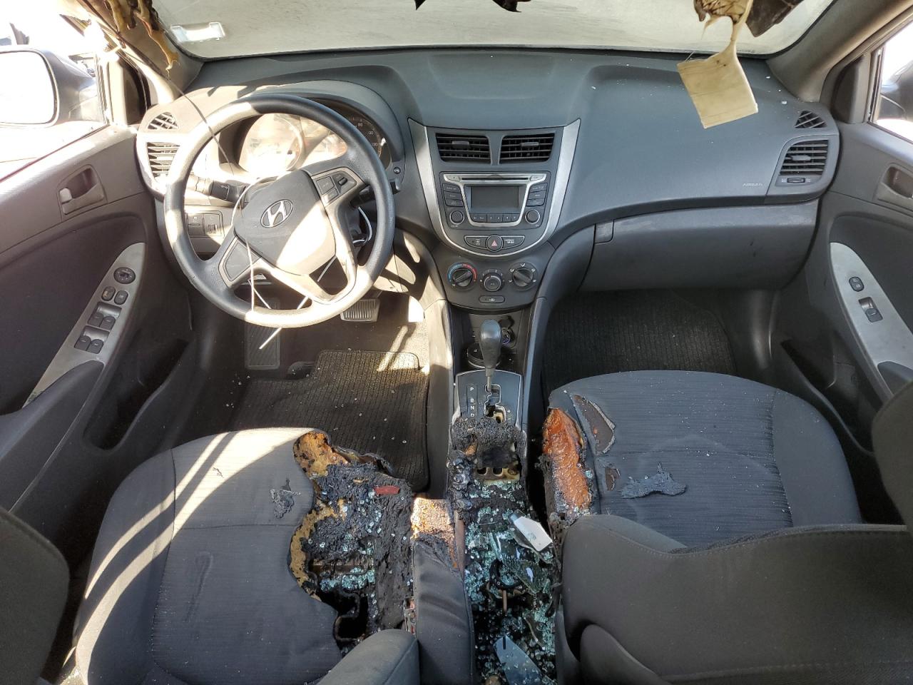 2016 Hyundai Accent VIN KMHCT5AE2GU251628 Copart auction photo, burn damage thumbnail 8