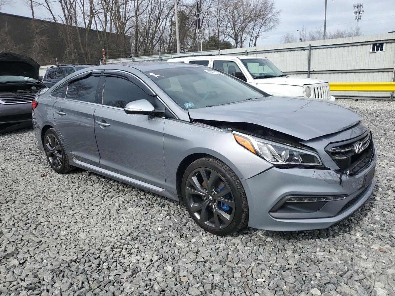 2015 Hyundai Sonata VIN 5NPE34AF9FH087612 Copart auction photo, front end / rear end damage thumbnail 4