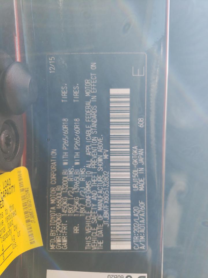 2016 Lexus GX VIN JTJBM7FX8G5132802 Copart auction photo, front end damage thumbnail 13