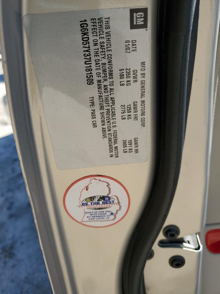 2007 Cadillac DTS VIN 1G6KD57Y37U181509 Copart auction photo, rear end damage thumbnail 13