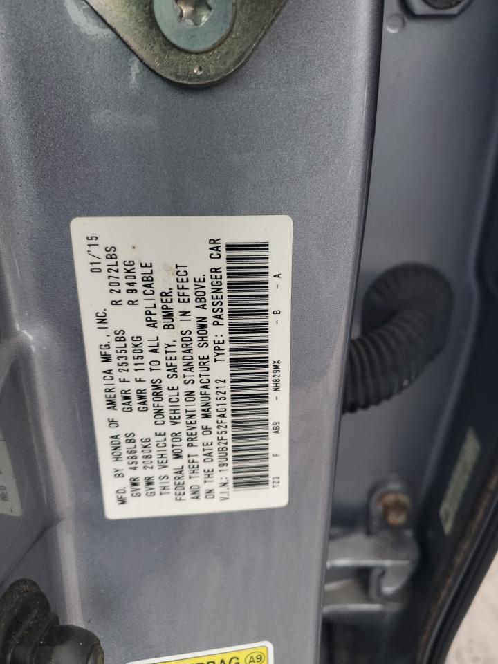 2015 Acura TLX VIN 19UUB2F52FA015212 Copart auction photo, front end damage thumbnail 12