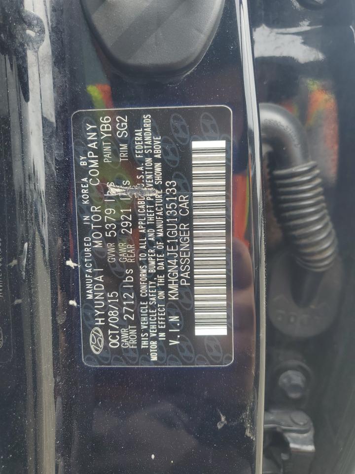2016 Hyundai Genesis VIN KMHGN4JE1GU135133 Copart auction photo, vandalism damage thumbnail 12