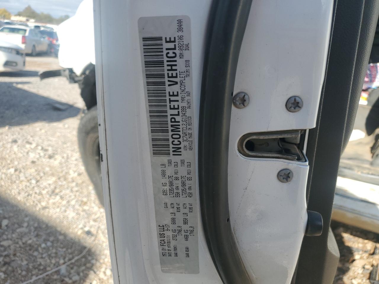 2018 RAM 3500 VIN 3C7WRTCL2JG134399 Copart auction photo, front end / side damage thumbnail 13