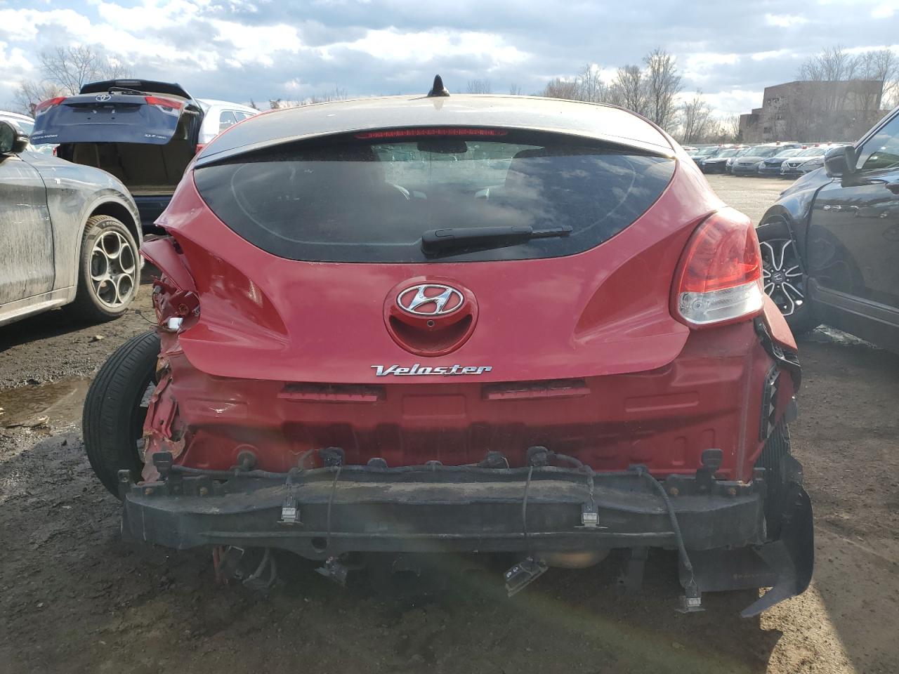2013 Hyundai Veloster VIN KMHTC6AD1DU144742 Copart auction photo, rear end / side damage thumbnail 6