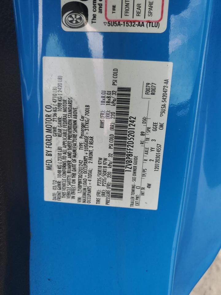 2013 Ford Mustang VIN 1ZVBP8FF2D5201242 Copart auction photo, front end / minor dent/scratches damage thumbnail 13