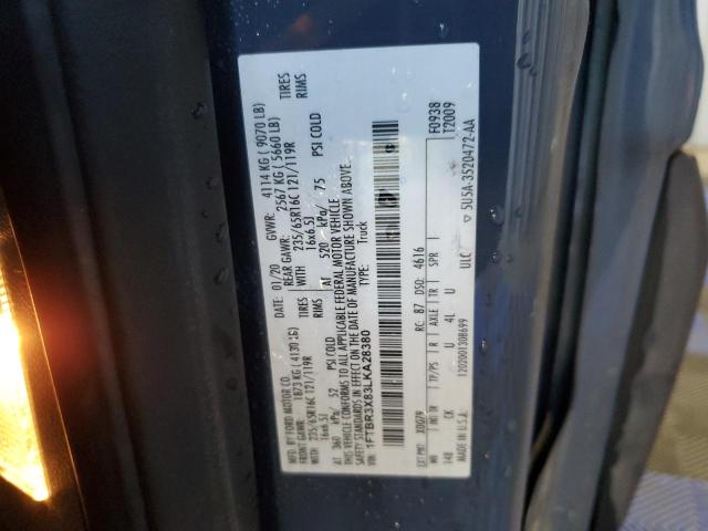 2020 Ford Transit VIN 1FTBR3X83LKA28380 Copart auction photo, rear end / top/roof damage thumbnail 13