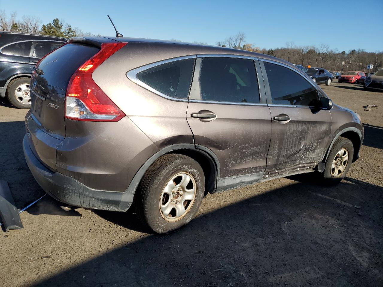 2014 Honda CR-V VIN 2HKRM4H38EH708413 Copart auction photo, side damage thumbnail 3