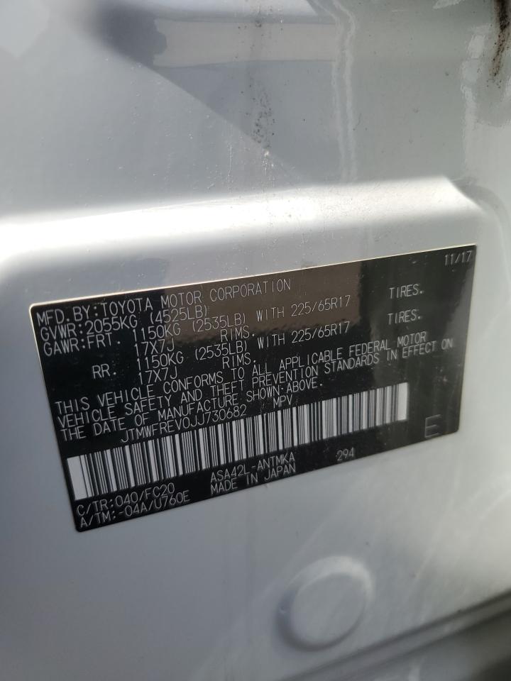 2018 Toyota RAV 4 VIN JTMWFREV0JJ730682 Copart auction photo, side damage thumbnail 15