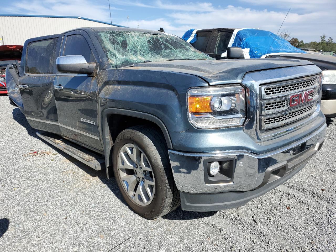 2014 GMC Sierra VIN 3GTP1VEC8EG480044 Copart auction photo, top/roof damage thumbnail 4