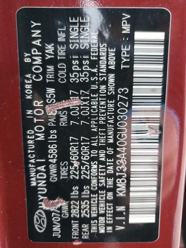 2016 Hyundai Tucson VIN KM8J33A40GU030273 Copart auction photo, minor dent/scratches damage thumbnail 13