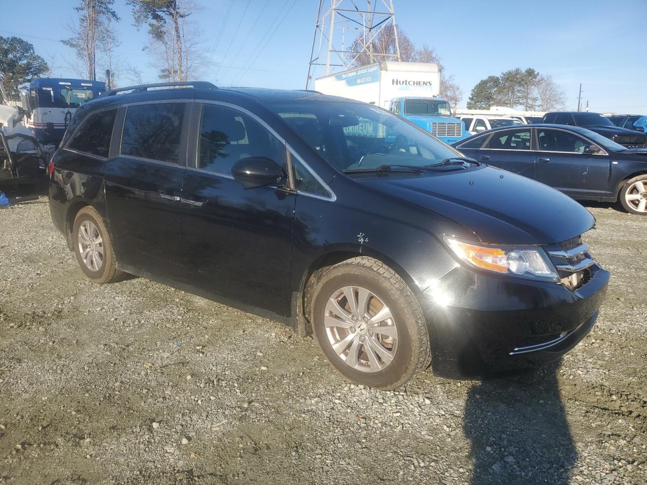 2015 Honda Odyssey VIN 5FNRL5H62FB116136 Copart auction photo, front end / side damage thumbnail 4