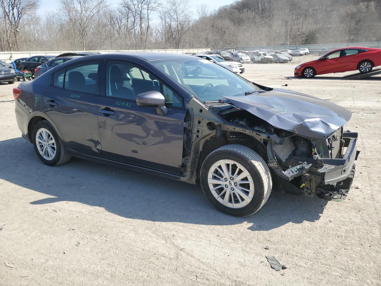 2017 Subaru Impreza VIN 4S3GKAD65H3605381 Copart auction photo, front end / side damage thumbnail 4