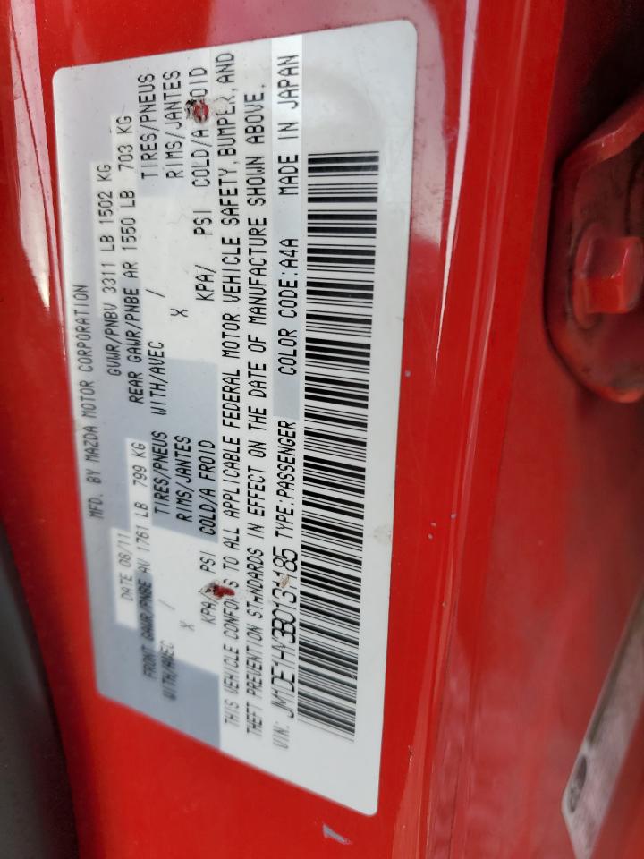 2011 Mazda 2 VIN JM1DE1HY3B0131185 Copart auction photo, all over damage thumbnail 12