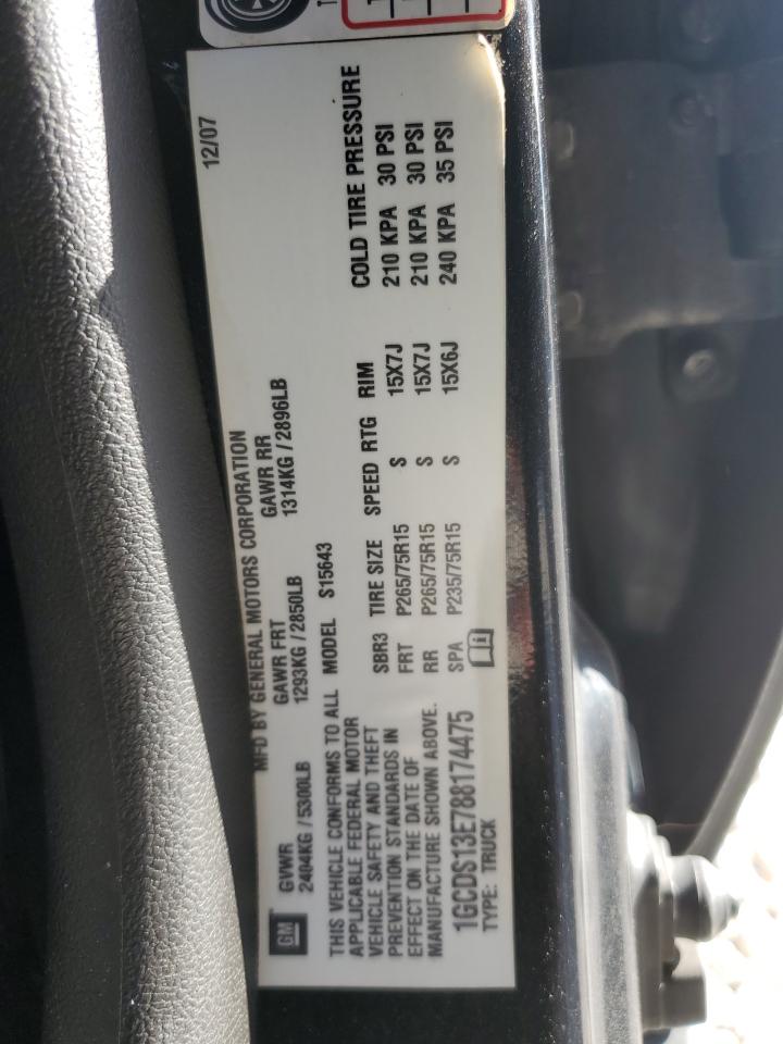 2008 Chevrolet Colorado VIN 1GCDS13E788174475 Copart auction photo, minor dent/scratches damage thumbnail 12