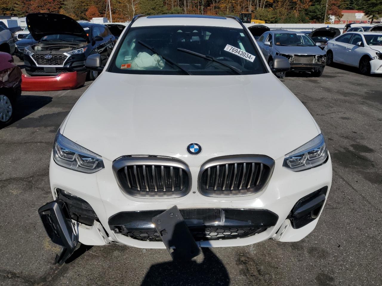 2020 BMW X3 VIN 5UXTY9C03L9B90626 Copart auction photo, front end damage thumbnail 5
