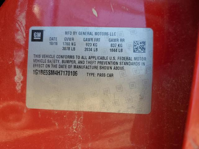 2017 Chevrolet Cruze VIN 1G1BE5SM4H7170106 Copart auction photo, front end damage thumbnail 13