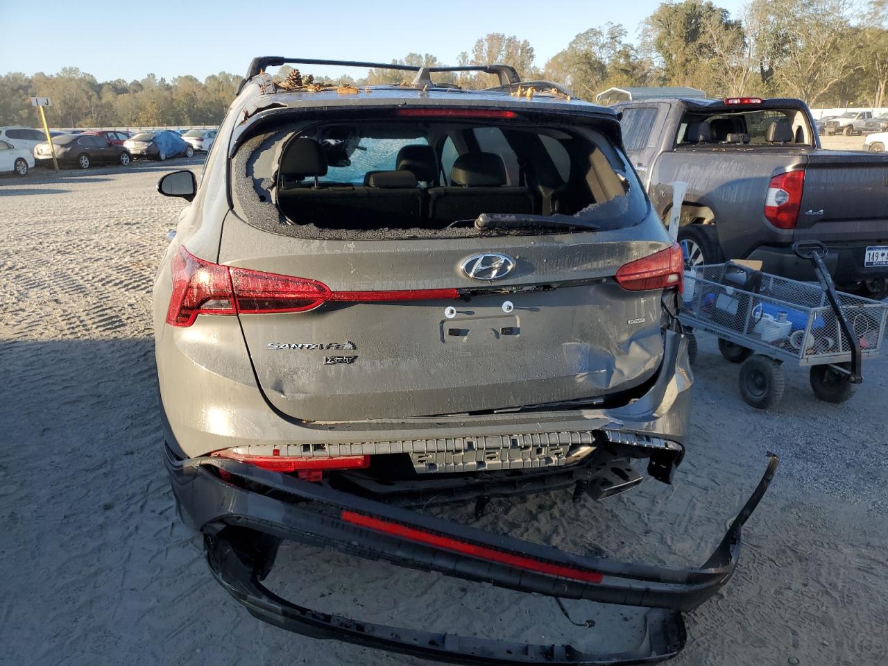 2023 Hyundai Santa Fe VIN 5NMS6DAJ5PH552299 Copart auction photo, top/roof / rear end damage thumbnail 6