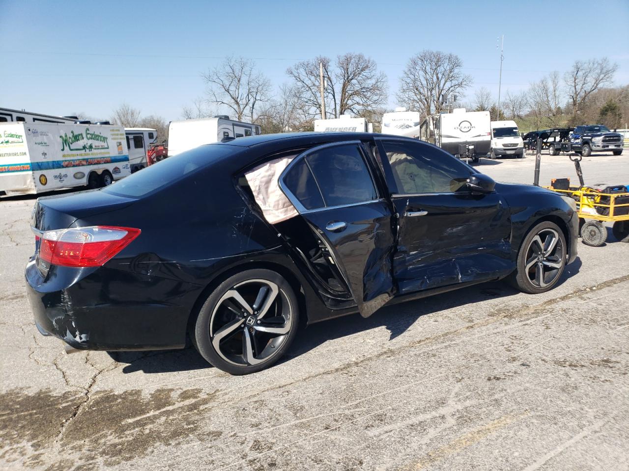 2013 Honda Accord VIN 1HGCR3F95DA000796 Copart auction photo, side / hail damage thumbnail 3