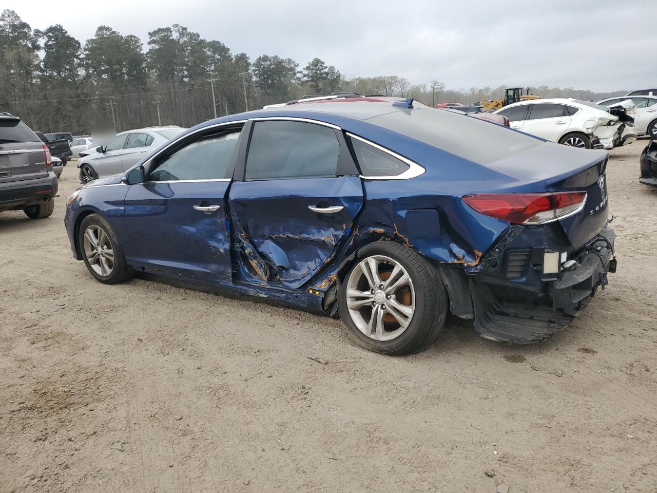 2019 Hyundai Sonata VIN 5NPE34AF4KH778458 Copart auction photo, rear end / side damage thumbnail 2
