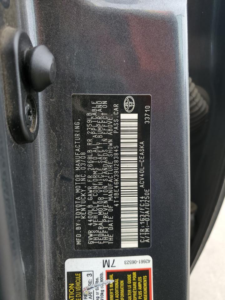 2009 Toyota Camry VIN 4T1BE46K39U283845 Copart auction photo, rear end / front end damage thumbnail 12
