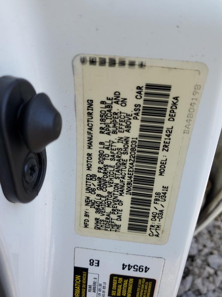 2010 Toyota Corolla VIN 1NXBU4EEXAZ208031 Copart auction photo, front end damage thumbnail 12