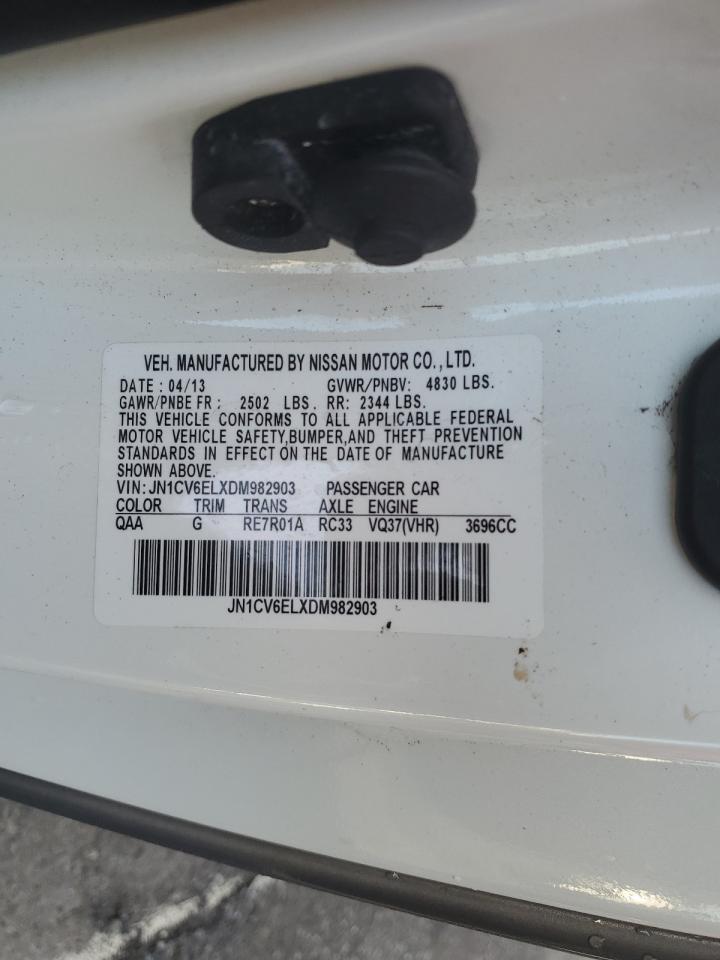 2013 Infiniti G VIN JN1CV6ELXDM982903 Copart auction photo, all over damage thumbnail 15