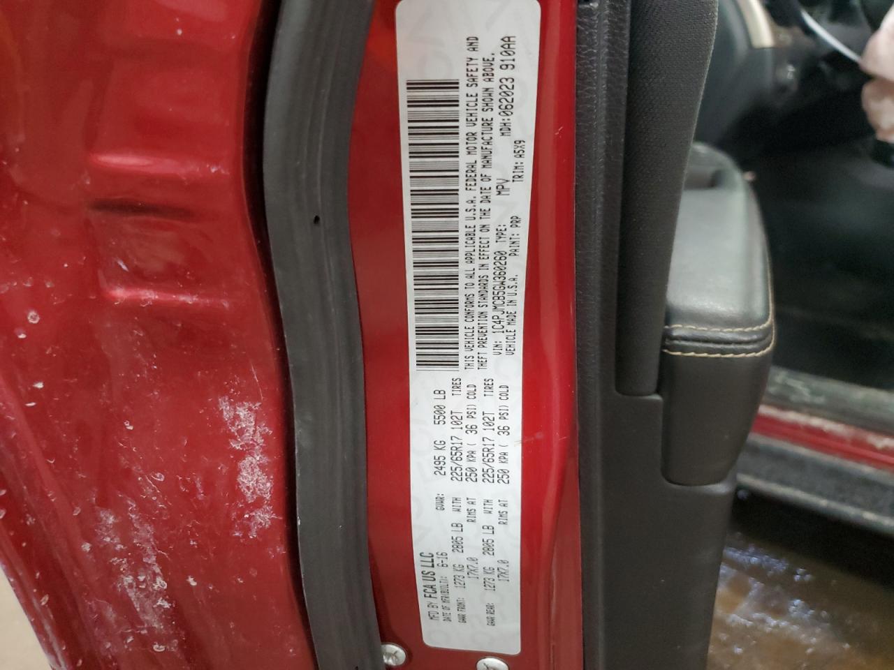 2016 Jeep Grand Cherokee VIN 1C4PJMCB5GW360260 Copart auction photo, front end damage thumbnail 14
