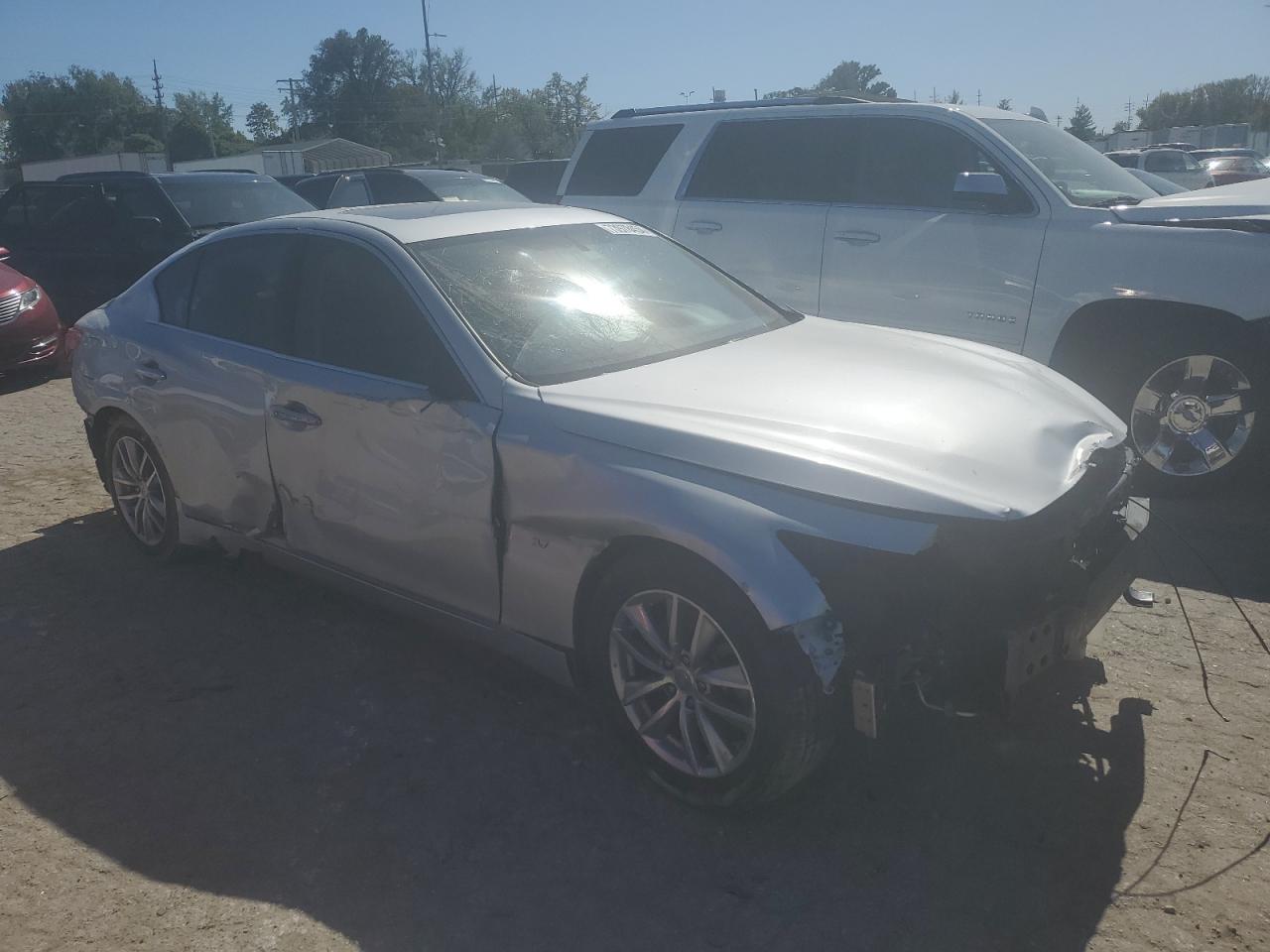 2014 Infiniti Q50 VIN JN1BV7AP5EM686408 Copart auction photo, all over damage thumbnail 4