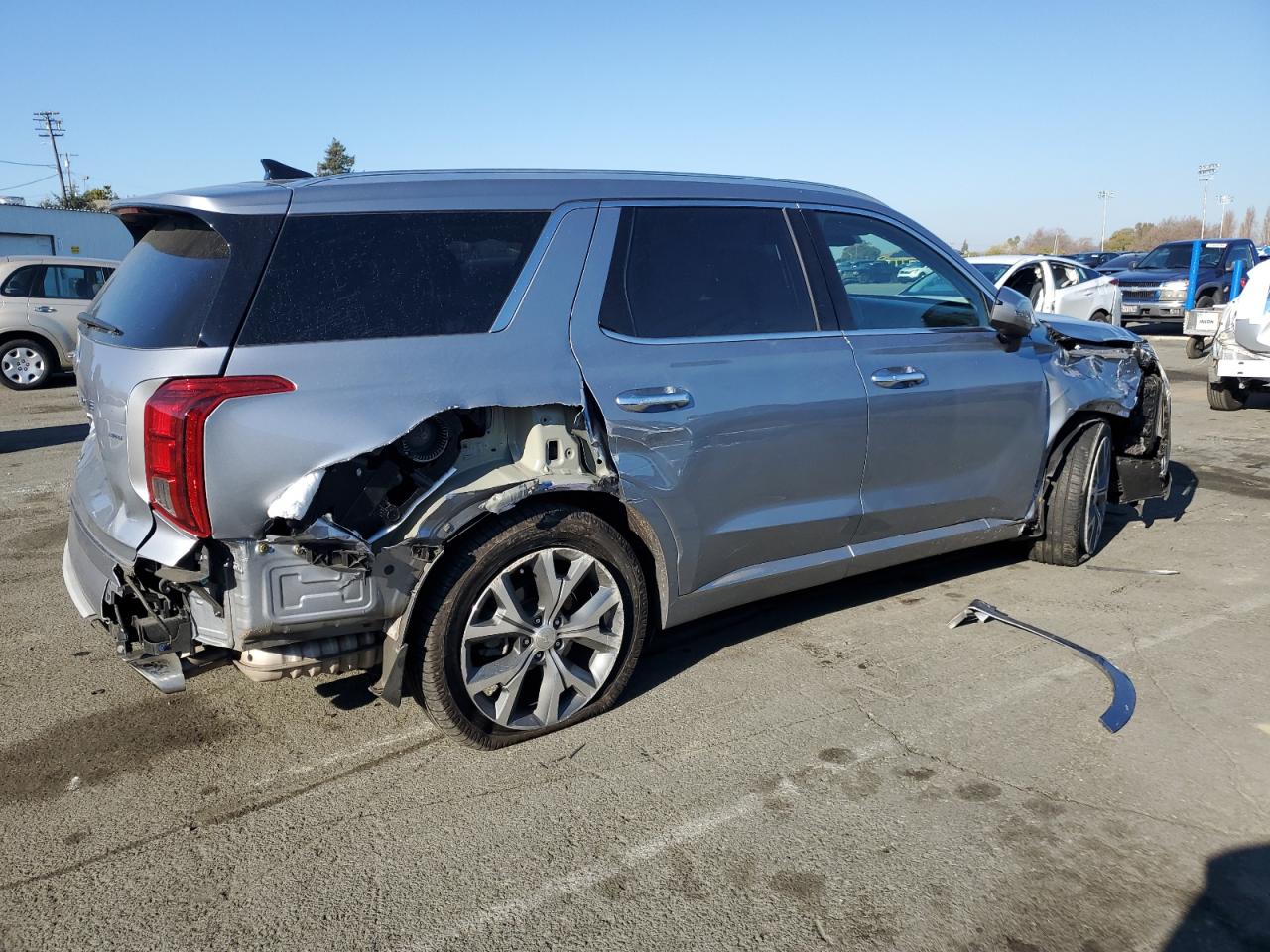 2021 Hyundai Palisade VIN KM8R5DHE2MU179507 Copart auction photo, all over damage thumbnail 3