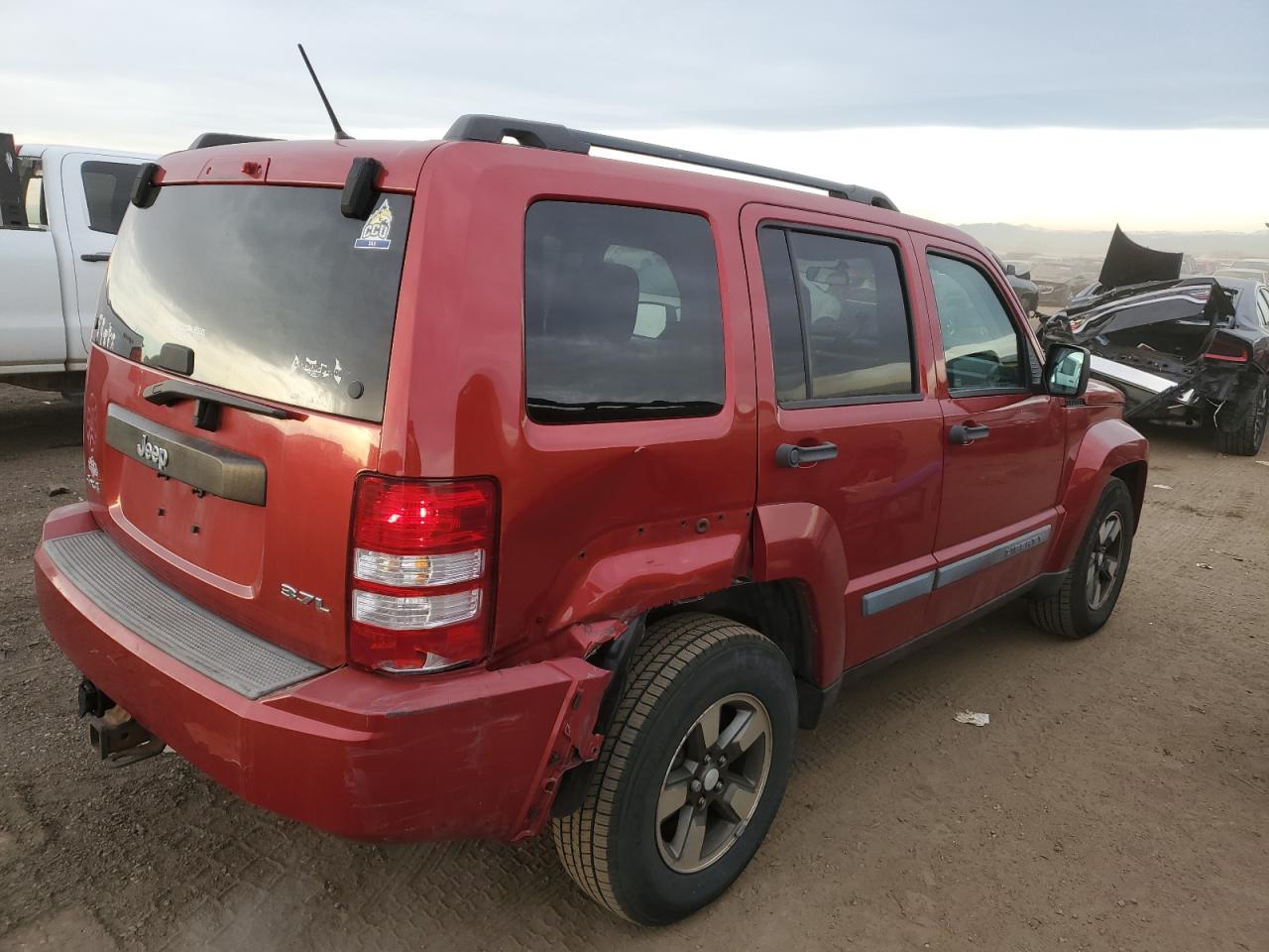 2008 Jeep Liberty (North America) VIN 1J8GN28K28W176776 Copart auction photo, rear end / all over damage thumbnail 3