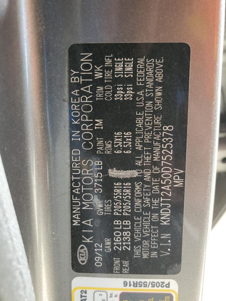 2013 KIA Soul VIN KNDJT2A50D7525378 Copart auction photo, front end / minor dent/scratches damage thumbnail 13