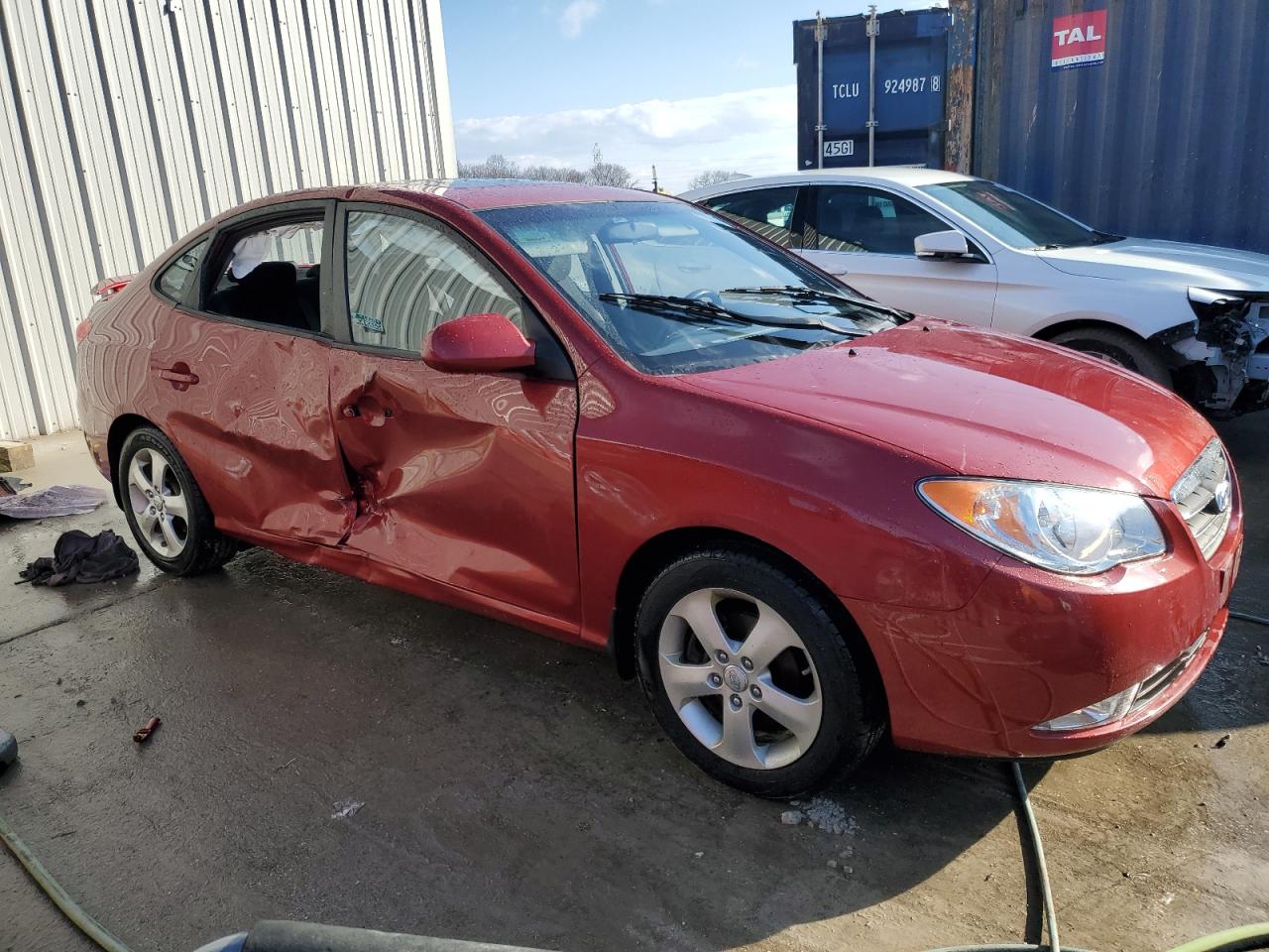 2008 Hyundai Elantra VIN KMHDU46D08U493296 Copart auction photo, side / rear end damage thumbnail 4