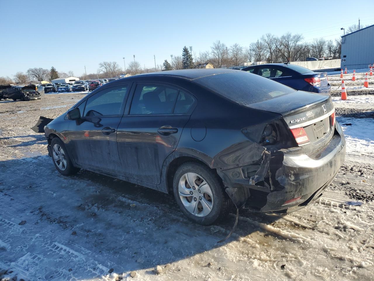 2015 Honda Civic VIN 2HGFB2F53FH564623 Copart auction photo, front end / rear end damage thumbnail 2