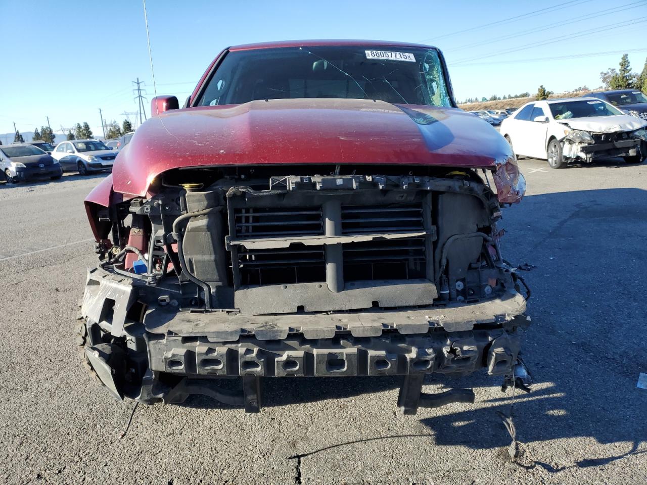 2014 RAM 1500 VIN 1C6RR6HT6ES114599 Copart auction photo, side / front end damage thumbnail 5