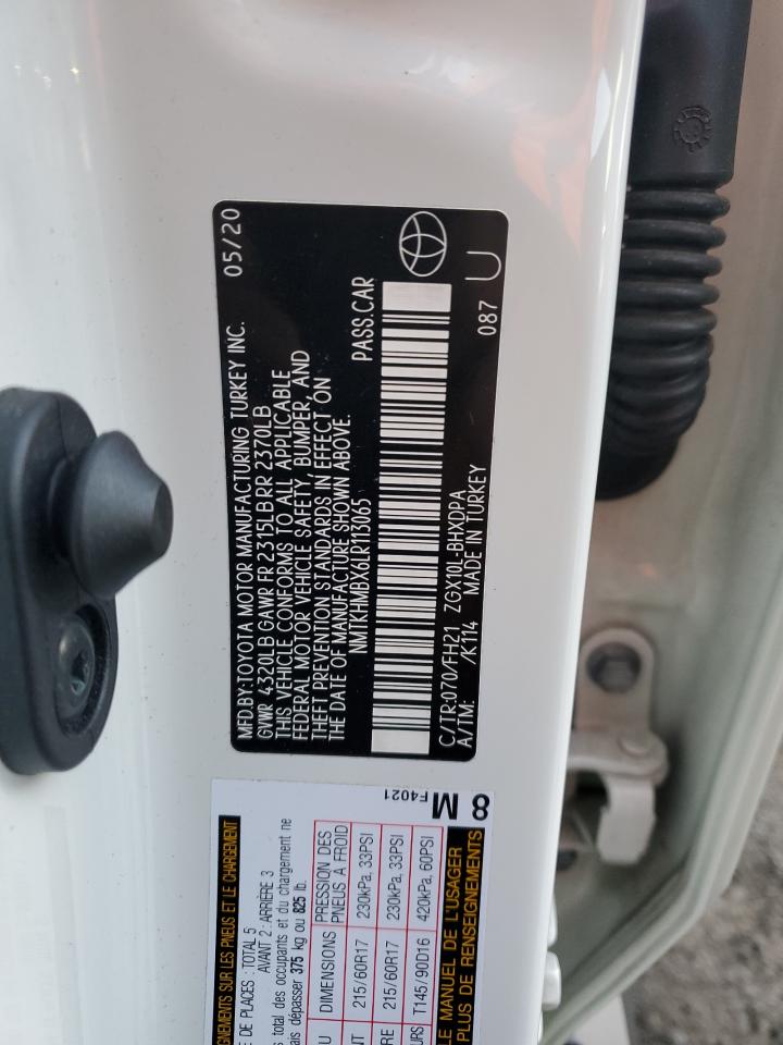 2020 Toyota C-HR VIN NMTKHMBX6LR113065 Copart auction photo, front end damage thumbnail 12