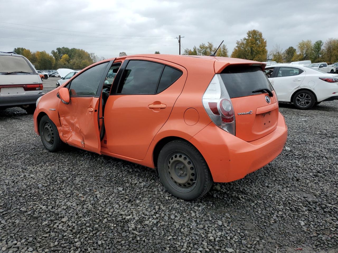 2013 Toyota Prius VIN JTDKDTB32D1039257 Copart auction photo, side / front end damage thumbnail 2