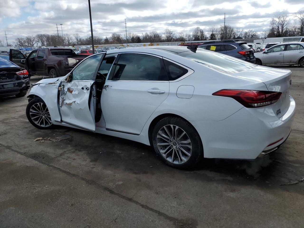 2015 Hyundai Genesis VIN KMHGN4JE7FU047587 Copart auction photo, side / front end damage thumbnail 2